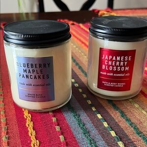 White Barn Blueberry Maple Pancakes and Japanese Cherry Blossom Candles